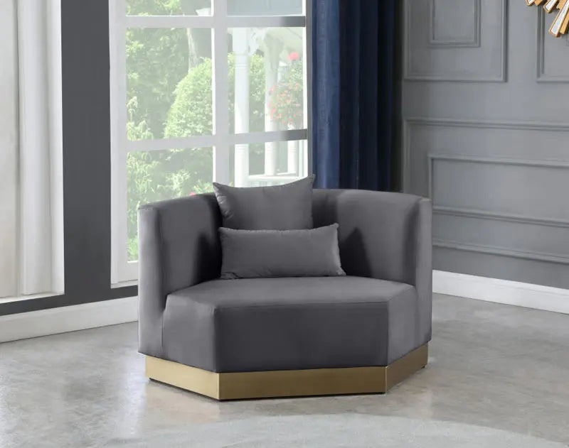 Meridian Furniture - Marquis 3 Piece Living Room Set In Grey - 600Grey-S-3Set