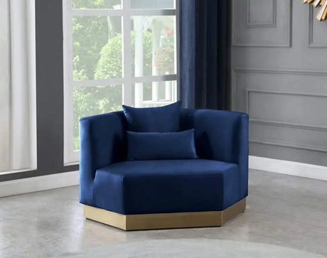 Meridian Furniture - Marquis 3 Piece Living Room Set In Navy - 600Navy-S-3Set