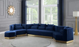 Meridian Furniture - Marquis 3 Piece Living Room Set In Navy - 600Navy-S-3Set