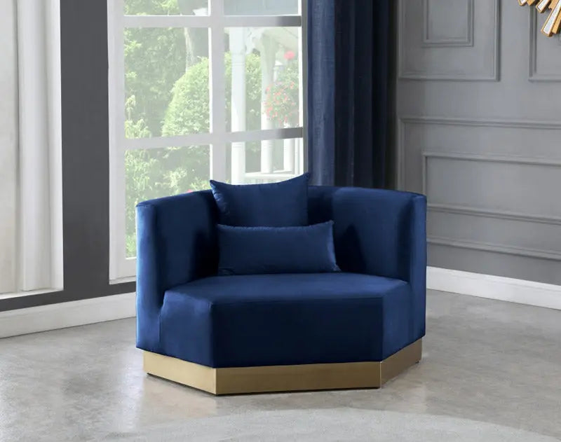 Meridian Furniture - Marquis Velvet Chair In Navy - 600Navy-C