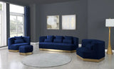 Meridian Furniture - Marquis Velvet Chair In Navy - 600Navy-C