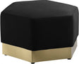Marquis Velvet Ottoman In Black - 600Black-Ott | Meridian
