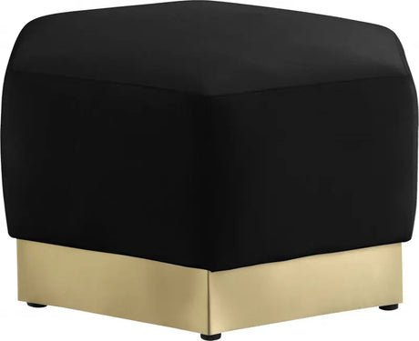 Meridian Furniture - Marquis Velvet Ottoman In Black - 600Black-Ott