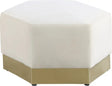 Marquis Velvet Ottoman In Cream - 600Cream-Ott | Meridian