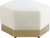 Meridian Furniture - Marquis Velvet Ottoman In Cream - 600Cream-Ott