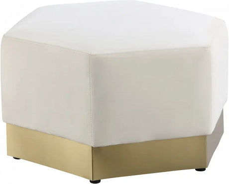 Meridian Furniture - Marquis Velvet Ottoman In Cream - 600Cream-Ott