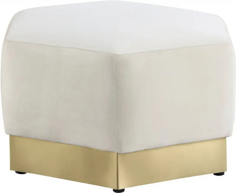 Meridian Furniture - Marquis Velvet Ottoman In Cream - 600Cream-Ott