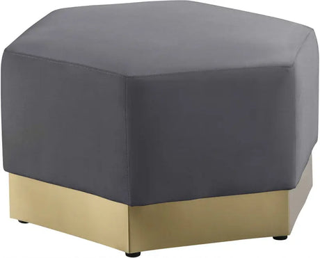 Meridian Furniture - Marquis Velvet Ottoman In Grey - 600Grey-Ott