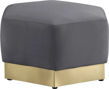 Meridian Furniture - Marquis Velvet Ottoman In Grey - 600Grey-Ott