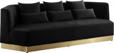 Meridian Furniture - Marquis Velvet Sofa In Black - 600Black-S