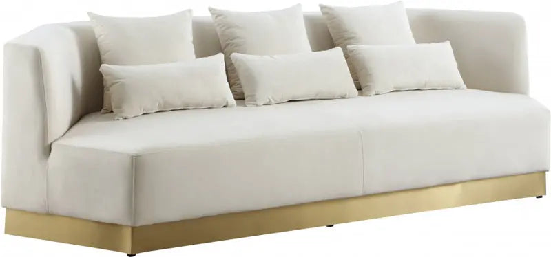 Meridian Furniture - Marquis Velvet Sofa In Cream - 600Cream-S