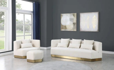 Meridian Furniture - Marquis Velvet Sofa In Cream - 600Cream-S