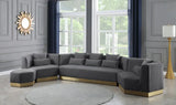 Meridian Furniture - Marquis Velvet Sofa In Grey - 600Grey-S