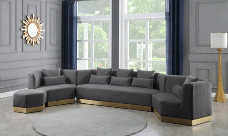 Meridian Furniture - Marquis Velvet Sofa In Grey - 600Grey-S