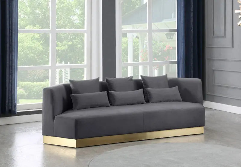 Meridian Furniture - Marquis Velvet Sofa In Grey - 600Grey-S