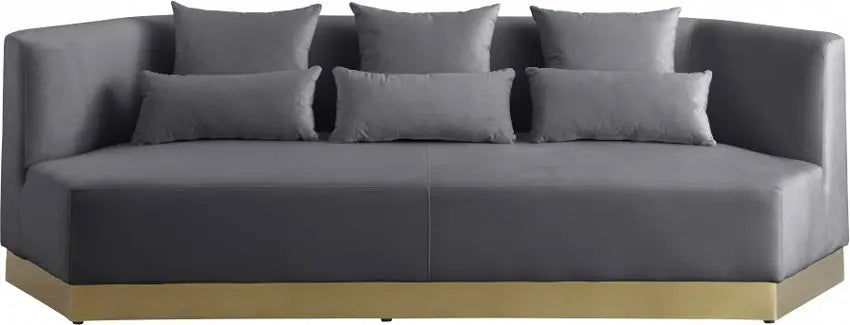 Meridian Furniture - Marquis Velvet Sofa In Grey - 600Grey-S