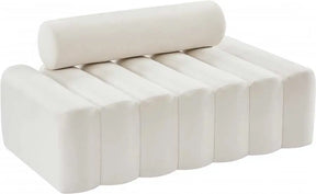 Melody Velvet Loveseat In Cream - 647Cream-L | Meridian