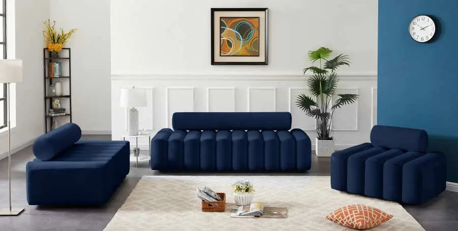 Meridian Furniture - Melody Velvet Loveseat In Navy - 647Navy-L