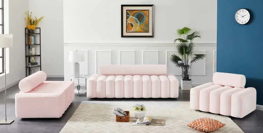 Meridian Furniture - Melody Velvet Loveseat In Pink - 647Pink-L