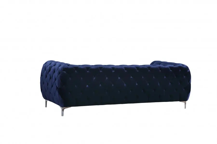 Meridian Furniture - Mercer 3 Piece Living Room Set In Navy - 646Navy-S-3Set