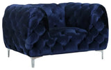 Meridian Furniture - Mercer 3 Piece Living Room Set In Navy - 646Navy-S-3Set