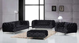 Meridian Furniture - Mercer 4 Piece Living Room Set In Black - 646Bl-S-4Set