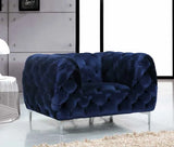 Meridian Furniture - Mercer Velvet Chair In Navy - 646Navy-C