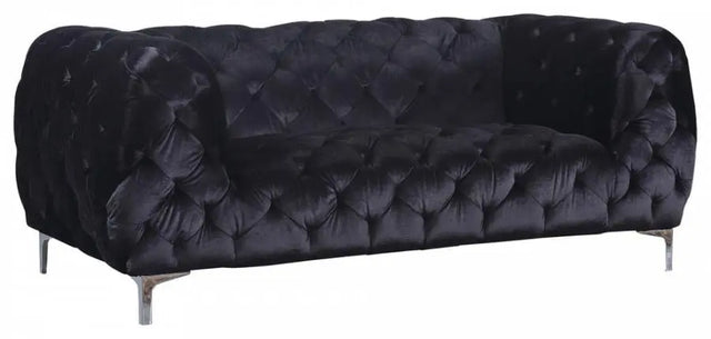 Meridian Furniture - Mercer Velvet Loveseat In Black - 646Bl-L