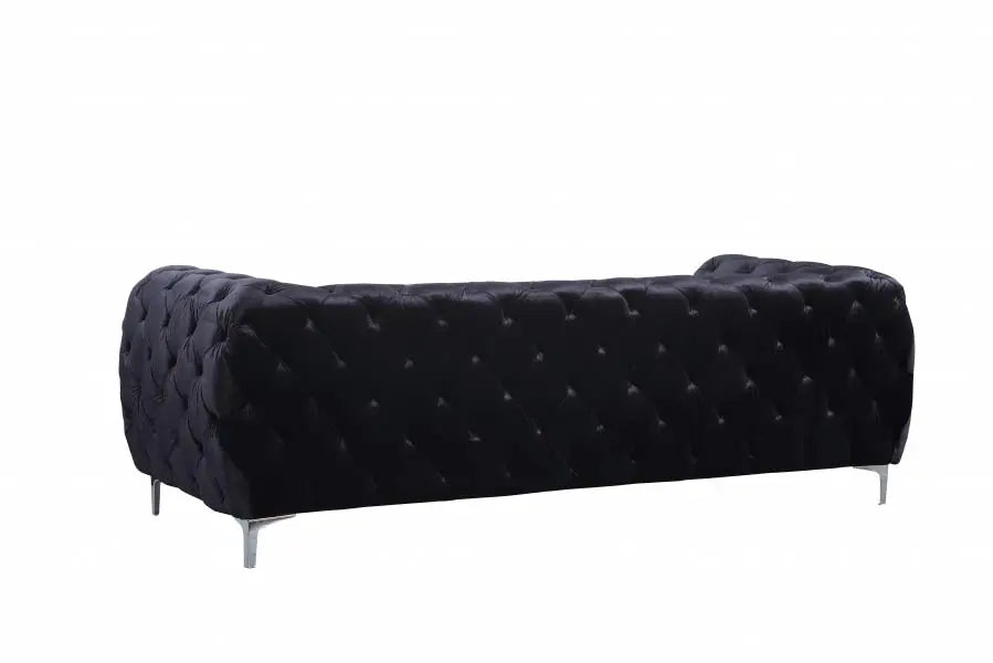 Meridian Furniture - Mercer Velvet Loveseat In Black - 646Bl-L