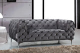 Meridian Furniture - Mercer Velvet Loveseat In Grey - 646Gry-L