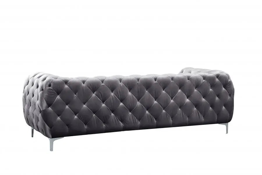 Meridian Furniture - Mercer Velvet Loveseat In Grey - 646Gry-L