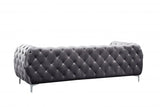 Meridian Furniture - Mercer Velvet Loveseat In Grey - 646Gry-L