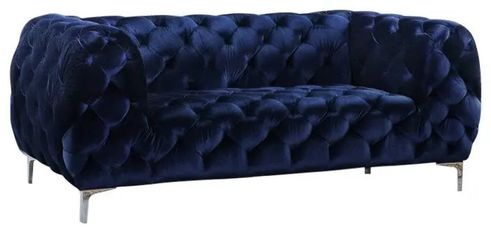 Meridian Furniture - Mercer Velvet Loveseat In Navy - 646Navy-L