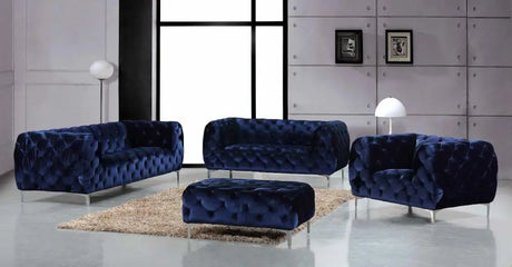 Meridian Furniture - Mercer Velvet Loveseat In Navy - 646Navy-L