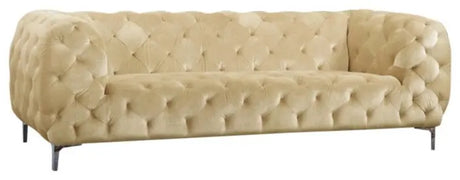 Meridian Furniture - Mercer Velvet Sofa In Beige - 646Be-S