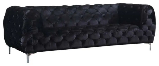 Meridian Furniture - Mercer Velvet Sofa In Black - 646Bl-S