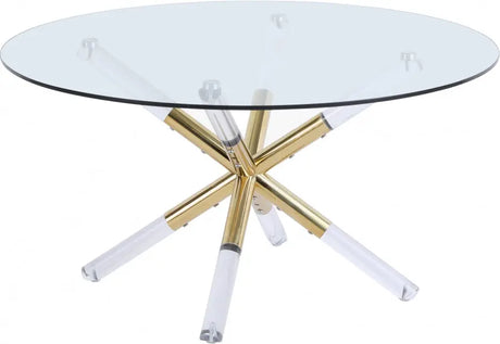 Meridian Furniture - Mercury 3 Piece Occasional Table Set In Acrylic-Gold - 284-3Set