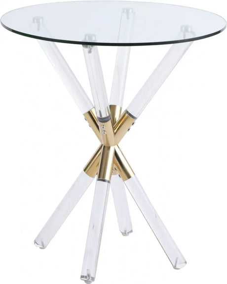 Meridian Furniture - Mercury 3 Piece Occasional Table Set In Acrylic-Gold - 284-3Set