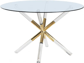 Mercury Dining Table In Acrylic-Gold - 916-T | Meridian