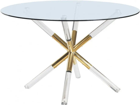 Meridian Furniture - Mercury Dining Table In Acrylic-Gold - 916-T