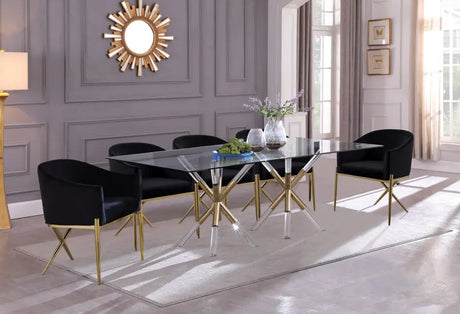 Meridian Furniture - Mercury Dining Table In Acrylic-Gold - 917-T