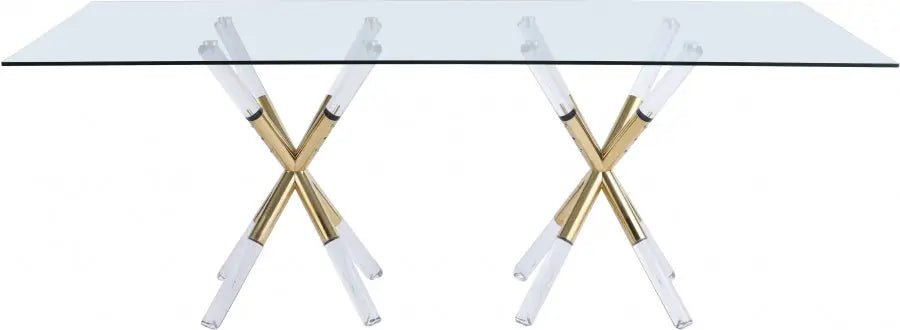 Meridian Furniture - Mercury Dining Table In Acrylic-Gold - 917-T
