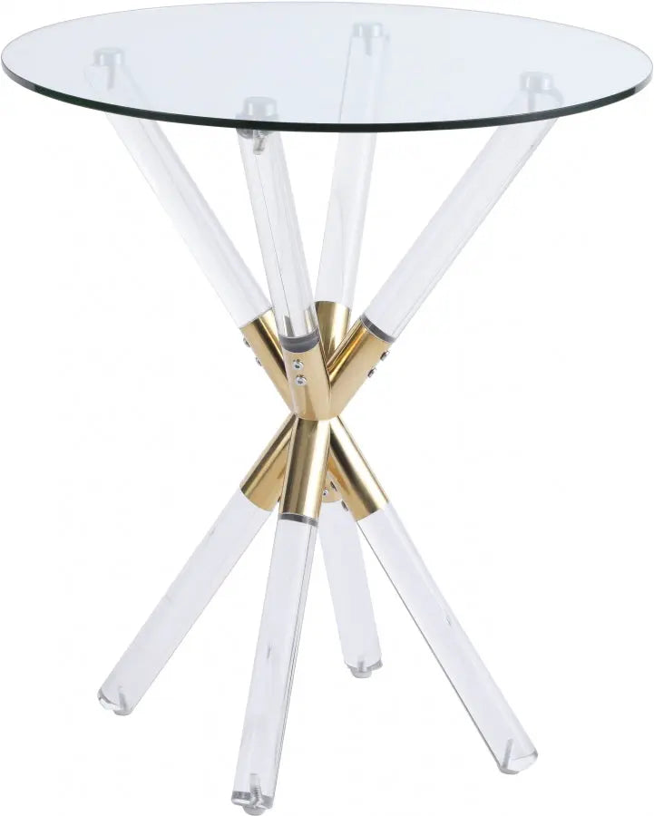 Meridian Furniture - Mercury End Table In Acrylic-Gold - 284-E