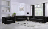 Meridian Furniture - Michelle 3 Piece Living Room Set In Black - 652Black-S-3Set