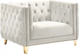 Meridian Furniture - Michelle 3 Piece Living Room Set In Cream - 652Cream-S-3Set