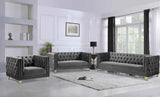 Meridian Furniture - Michelle 3 Piece Living Room Set In Grey - 652Grey-S-3Set