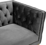 Meridian Furniture - Michelle 3 Piece Living Room Set In Grey - 652Grey-S-3Set