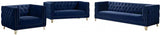 Meridian Furniture - Michelle 3 Piece Living Room Set In Navy - 652Navy-S-3Set