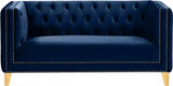 Meridian Furniture - Michelle 3 Piece Living Room Set In Navy - 652Navy-S-3Set