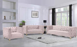 Meridian Furniture - Michelle 3 Piece Living Room Set In Pink - 652Pink-S-3Set